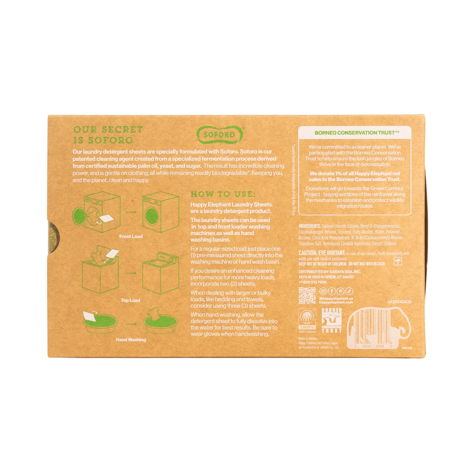 Laundry Detergent Sheets - 62 Count - Happy Elephant USA