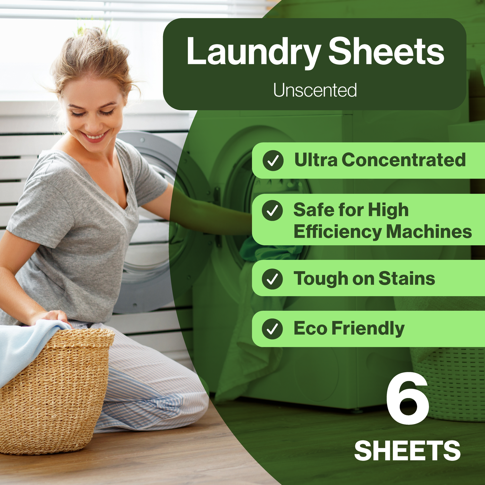 Laundry Detergent Sheets - 6 Count (Pack of 3) - Happy Elephant USA